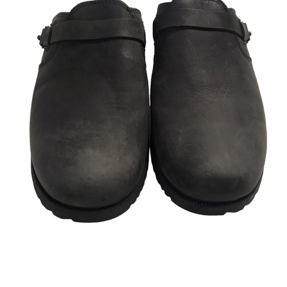 TEVA Womens Comfort Slide Shoes Size 8.5 Black Leather Slip On Mules 1012436 - Picture 2 of 8